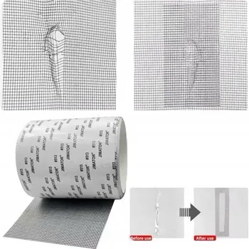 Lepicí páska OPRAVNÁ PÁSKA na sítě do OKEN dveří DÍR moskytiéry KOMÁRY šedá 10cm