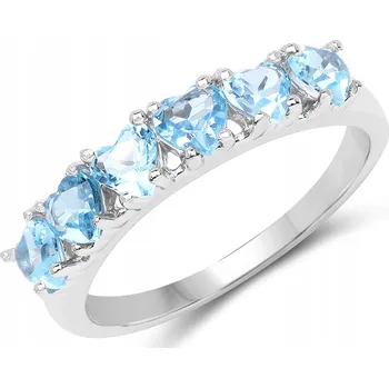 Prsten STŘÍBRNÝ PRSTÝNEK S PŘÍRODNÍM TOPAZEM SWISS BLUE