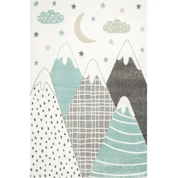 Koberec KOBEREC DO DĚTSKÉHO POKOJE HORY HVĚZDIČKY NA OBLOZE KRÉMOVÝ ŠEDÝ LIMA 160x230 cm
