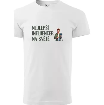 Pánské tričko Sablio Tričko s potiskem Nejlepší influencer na světě - bílé S