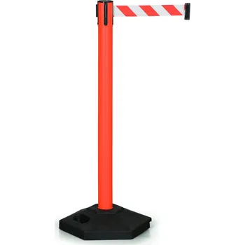 parkovací zábrana Zahrazovací sloupek se samonavíjecím pásem, červená/bílá