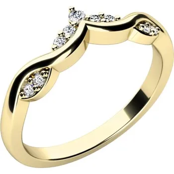 Prsten Couple, Decentní prsten Velora, žluté zlato se zirkony, vel. 58, prům. 18.5 mm, 585-68-1-4280.0Z00.0.58.001