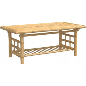 Konferenční stolek Bambusový konferenční stolek s poličkou, přírodní, 110x55x45 cm