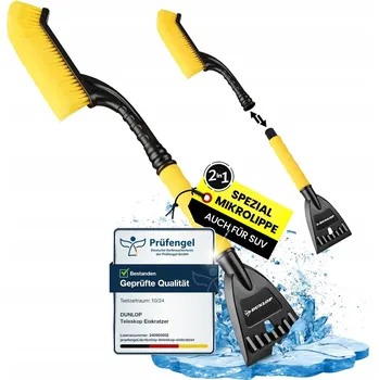 Autoškrabka ŠKRABKA NA OKNA 2 v 1 S KOŠTĚTEM, KARTÁČ NA LED DO AUTA NA ZIMU