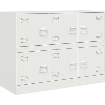 Komoda Úložná skříňka z oceli válcované za studena, bílá, 99x39x73 cm