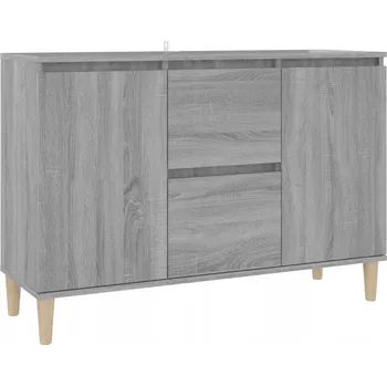 Komoda Komoda minimalistická šedá dub Sonoma 101x35x70 cm, 2 zásuvky, 2 dvířka