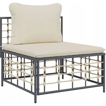 Zahradní pohovka Zahradní středová pohovka z PE ratanu, antracitová, 70x72x66 cm