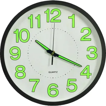 Hodiny VidaXL Fluorescenční nástěnné hodiny, černé, 30 cm