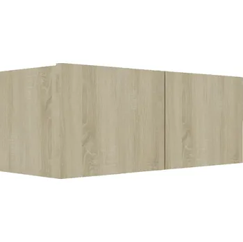Televizní stolek Nástěnná TV skříňka, dub sonoma, 80 x 30 x 30 cm, 2 přihrádky, otevírací dvířka