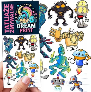 Odstranitelné tetování Smyvatelné tetování pro děti - ROBOTI