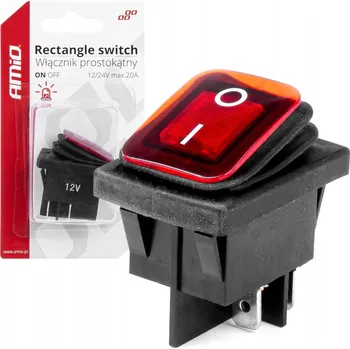 vypínač AMiO SPÍNAČ ZAP/VYP OBDÉLNÍKOVÝ S PODSVÍCENÍM