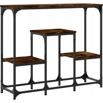 Konferenční stolek Konzolový stolek, dřevěný, Ocel, kouřový dub, 89,5x28x76 cm