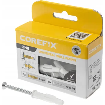 Vrták COREFIX ONE Uniwersalny systém mocowania do ścian 6mm 8szt