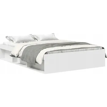 Postel Rám postele s přihrádkami, bílý, 203 x 123 x 35 cm, pro matrace 120 x 200 cm