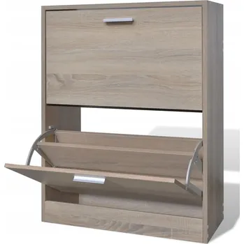 Dřevěná botník s Přihrádkami, Dub, 63,5x24x81 cm