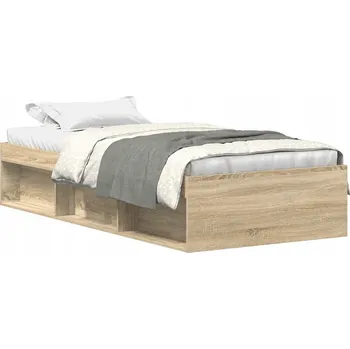 Postel Rám postele dub sonoma 193 x 93 x 35 cm se 6 přihrádkami