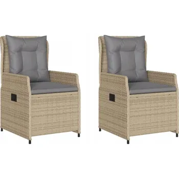 Skládací zahradní židle z PE ratanu, béžové, 55x60x93 cm