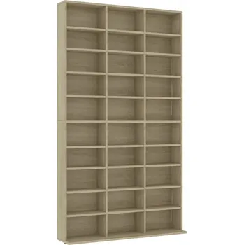 Komoda Skříňka na CD s 30 přihrádkami, dub sonoma, 102x16x177,5 cm