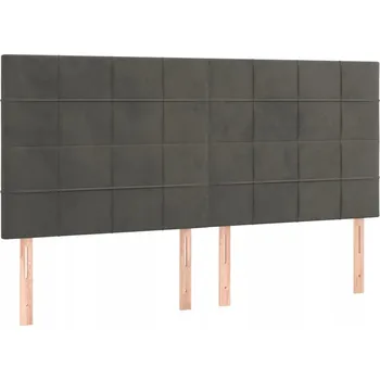 Čelo postele sametové nastavitelné tmavě šedé 180x5x118/128 cm