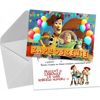 Pozvánka POZVÁNKY PRO DĚTI DĚTSKÉ NAROZENINOVÉ S MOTIVEM TOY STORY + OBÁLKA