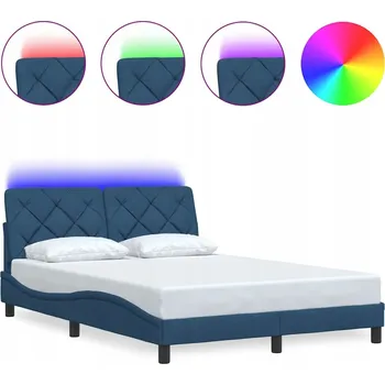 Postel Rám postele s LED podsvícením modrý 208 x 145 x 74,5 cm