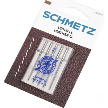 Strojové jehly na kůži sdružené 80; 90; 100 Schmetz na kartě, malé, 2 (90/14) nikl