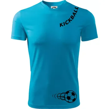Pánské tričko Kickball nápis šikmo - Pánské triko Fantasy sportovní (dresovina) - XL ( Světlý tyrkys )
