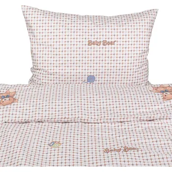 Bavlněné povlečení do postýlky 135x100 cm medvídek na hnědé