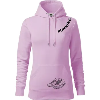 Dámská mikina Running nápis šikmo - Mikina dámská Cape s kapucí - S ( Orchid )