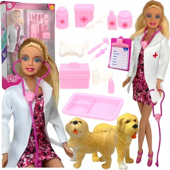 Panenka PANENKA lékařka VETERINÁŘ LÉKAŘ DOKTOR PŘÍSLUŠENSTVÍ SADA PŘÍSLUŠENSTVÍ PEJSCI