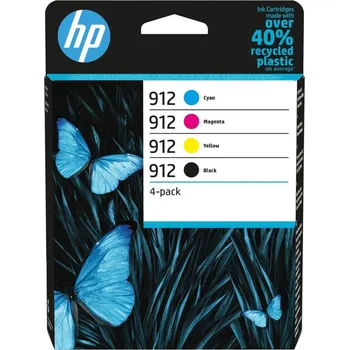 HP 912 CMYK Original Ink Cartridge 4-Pack, 6ZC74AE