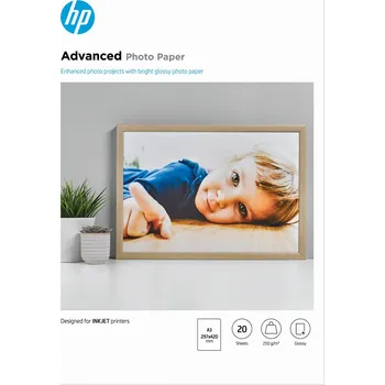 Fotopapír HP Advanced Glossy Photo Paper-20 sht/A3/297 x 420 mm, 10.5 mil, 250 g/m2, Q8697A, Q8697A