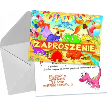 Pozvánka POZVÁNKY PRO DĚTI DĚTSKÉ NAROZENINOVÉ DINOSAUŘI + OBÁLKA