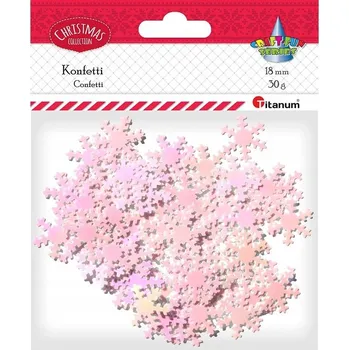 Konfeta Konfety Titanum - vločky sněhu, růžové, 30 g