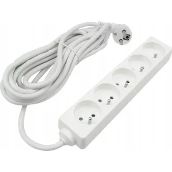 Napájecí kabel Prodlužovací Kabel přívod s lištou Ecolight 5 m 5 ks bílý