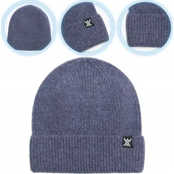 Čepice Čepice WOOLCANO MERINO 100% HAT0440 tmavě modrá U