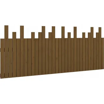Čelo postele z borovicových latí, medově hnědá, 204x3x80 cm, montáž na zeď