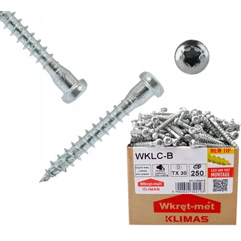 Vrták TESAŘSKÉ VRUTY PRO MONTÁŽNÍ SPOJKY DO DŘEVA TORX 5x30 MM 250 Ks.