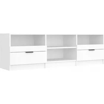 Televizní stolek TV stolek z dřevotřísky, bílý, 150 x 33,5 x 45 cm