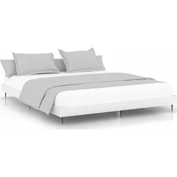 Postel Rám postele 203 x 123 x 20 cm, bílá barva, materiál dřevotříska, kov