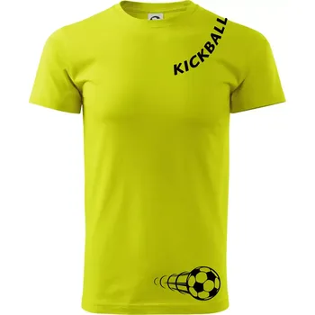Kickball nápis šikmo - Klasické pánské triko vyšší gramáže - 4XL ( Limetková )