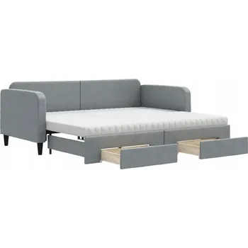 Pohovka Rozkládací pohovka 2v1 světle šedá 213 x 100 x 75 cm, po rozložení 192,5 cm