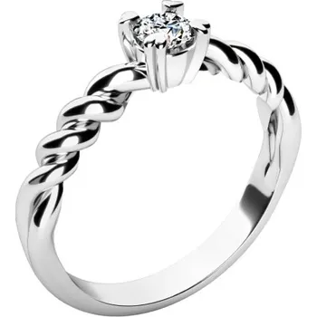 Prsten Couple, Zásnubní prsten Tresse, bílé zlato se zirkonem, vel. 55, prům. 17.5 mm, 585-68-1-4290.1B00.0.55.001