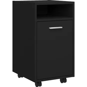 Konferenční stolek Stylový odkládací stolek na kolečkách s policí, černý 33x38x60 cm
