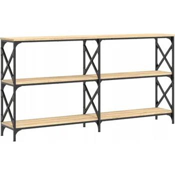 Konferenční stolek Konzolový stolek z dřevotřísky a oceli, dub Sonoma, 156x28x8 cm