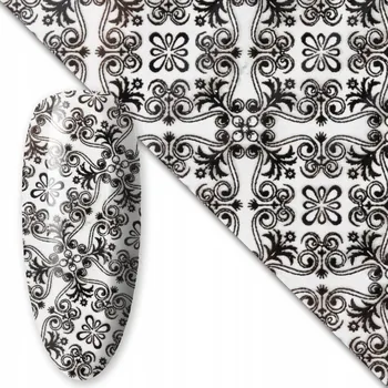 Fólie fólie na nehty Flower Black #1