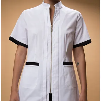 Dámská tunika Dámská zdravotnická tunika – na zip, bílo-modrá, Velikost 40