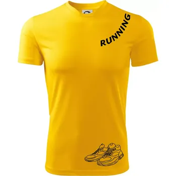 Chlapecké tričko Running nápis šikmo - Dětské triko sportovní (dresovina) - 122 cm/6 let ( Žlutá )