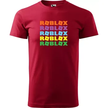 Sablio Tričko s potiskem ROBLOX barevný text - červené L