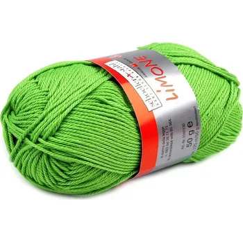 Galanterie Bavlněná pletací příze Limone 50 g, barva 10 (158) zelená limetková
